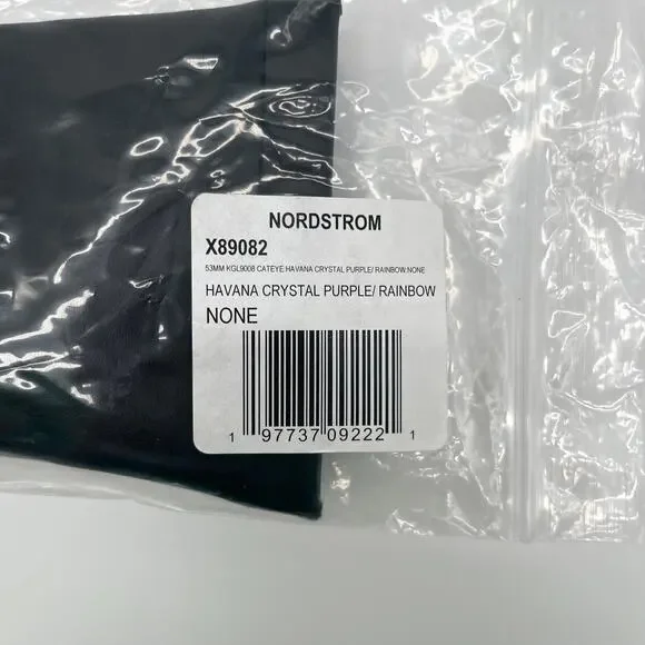 KURT GEIGER NWT Sunglasses, Cat Eye 53mm, Havana Crystal Purple Rainbow - Picture 6 of 15